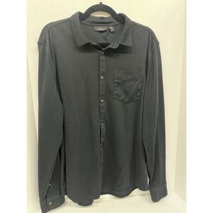 Marc Anthony‎ Men's Dress Shirt XL Black Slim Fit Long Sleeve